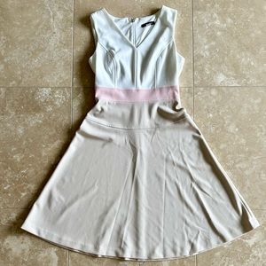 LIKE NEW! Tommy Hilfiger Color Block Ivory, Beige, And Pink A-Line Dress, Size 2